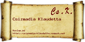 Csizmadia Klaudetta névjegykártya